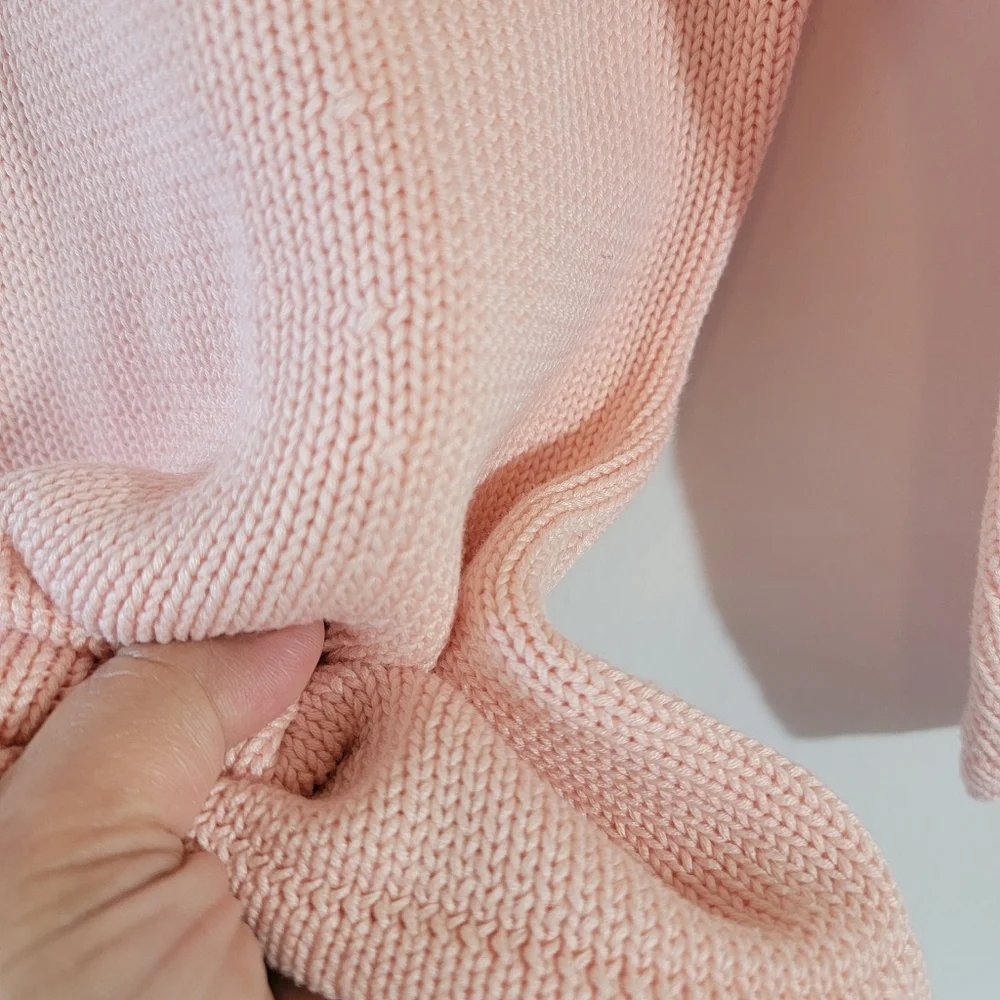 VTG Tommy Bahama Baby Pink Pullover Sweater XS V-neck Cotton Y2K Coquette Girly